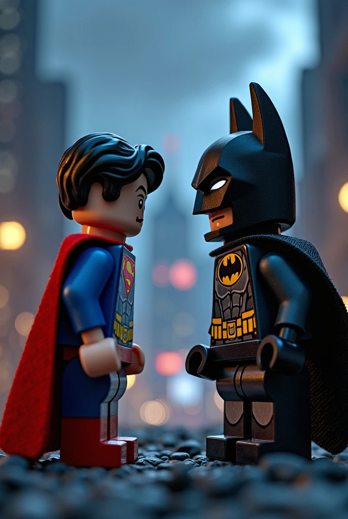LEGO Art Superman and Batman,Night scene
