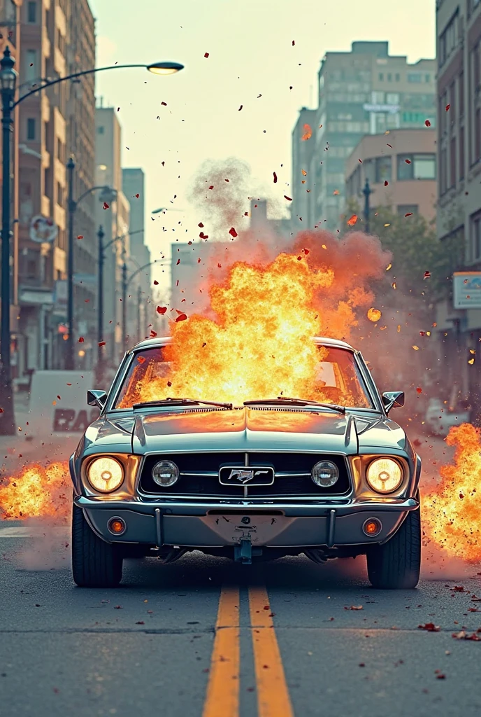 fashion photoshoot, shot by Ellen Von Unwerth, (engulfed by colorful smoke:1.2), from behind shot of the spinning tires of a 1967 ford shelby gt500, burning rubber, at night, dark and moody background, motion blur, billowing thick and heavy fog, gold filigree, epic mist, epic clouds, fire particles, nebulae <lora:EngulfedBy-Klilnter_01:0.6>, high quality, 4k, 8k, masterpiece, two tone cinematic lighting