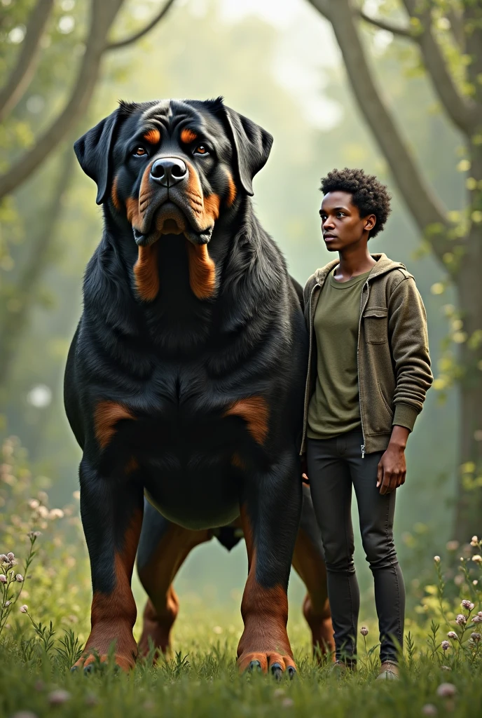 A BEST quality big dog and tiny man