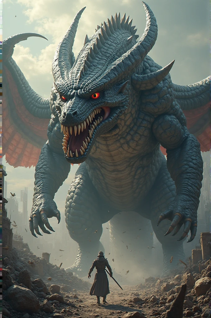 masterpiece、Super detailed、Cinematic、8k、A giant dragon with hawk wings
