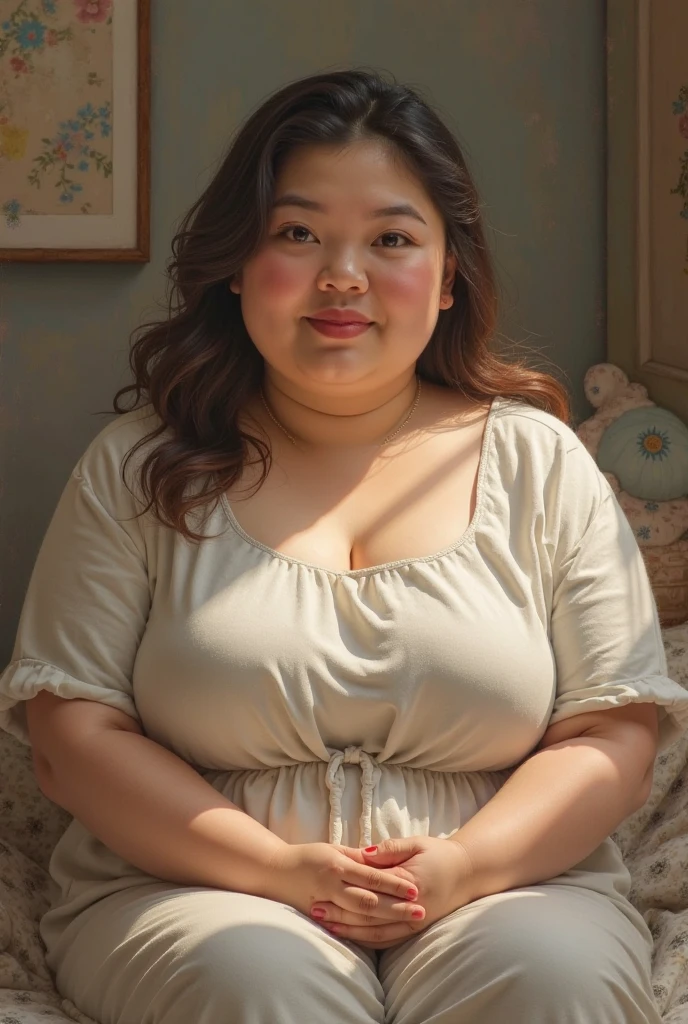 a very fat, obese 10-year-old girl, extremely overweight body, in an underground prison, face excited expression, beautiful detailed eyes, beautiful detailed lips, extremely detailed face, long eyelashes, high quality, 8K, photorealistic, masterpiece, ultra-detailed, realistic, physically-based rendering, vivid colors, dramatic lighting