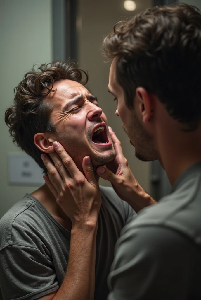 A man screams и грустит, A man screams, shocked expression, scared man, he is screaming, Portrait of a frightened man&#39;face, mad A man screams, disappointed expression on hiface, expression of horror, Someone's screaming, People are in a panic, tense screaming facial expression, shutterstock, Испуганное face, (close-up, editorial photograph of [[(eyes of a mentally ill, insane psychopath. the anguish reflected in eyes), (masterpiece:1.2), wide angle photo]], (background inside dark, moody, private study:1.3), 