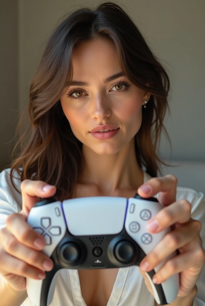 Gorgeous Italian woman licking a ps5 controller. 8k wallpaper. Ultrarealistic.NSFW. Porn girl