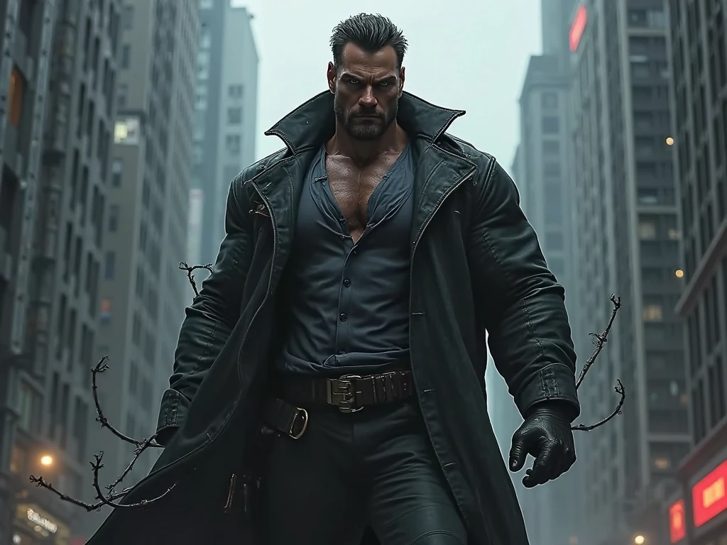 (extremely detailed 8k wallpaper), dark theme, Vampire the Masquerade, modern horror, 2020s, middle-aged man, homeless, wearing dirty and torn clothes, sharp focus, (subsurface scattering:1.1), award-winning photography, centered face, Kevin Richardson's face, ((a Caitiff vampire))), half-body shot:1.1, short black hair, supernatural black eyes, black beard and goatee,  serious expression, on a street street by night near the beach, dramatic lighting