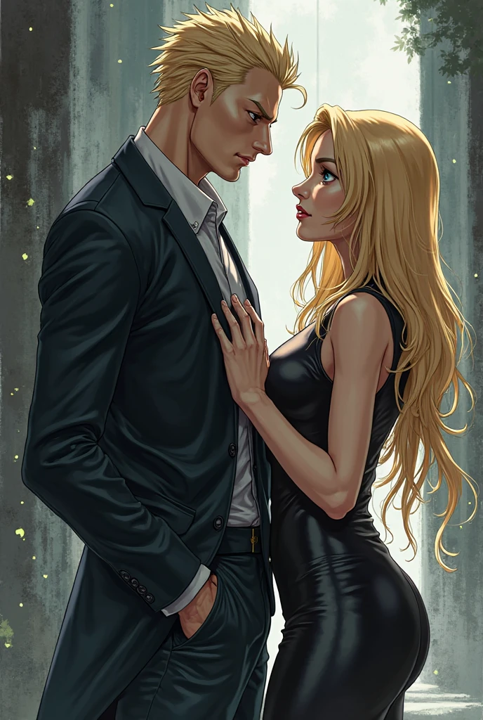 (masterpiece, high quality), monochrome illustration (lineart), couple (a man in black clothes and light hair + a woman in white clothes and light hair), neutral setting, minimalist, book cover, beautiful character and young European. ONLY A SINGLE COUPLE KISSING ELEGANTLY
