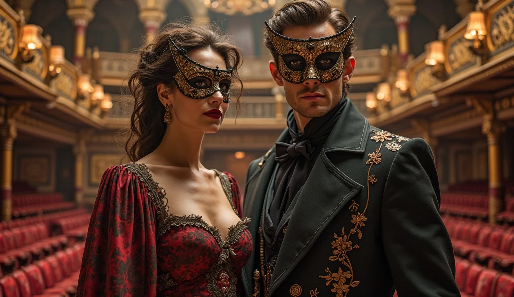 Dashing dark-haired man  at a busy ballroom,  in a tealblue  suit and mask posing for a picture, steampunk! fiction, hana yata, olivia culpo as milady de winter, breasts covered and sfw, editorial story, marie antoinette, , an elegant gothic , inspired by Jean-Franois de Troy (steampunk gears) <lora:woman_64_prodigy:0.8>, cinematic  photorealistic, 8k uhd natural lighting, raw, rich, intricate details, key visual, atmospheric lighting, 35mm photograph, film, bokeh, professional, 4k, highly detailed