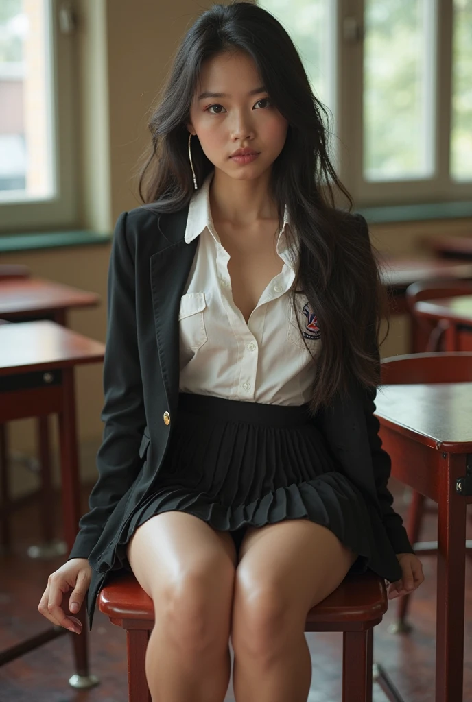 ((Italian beautiful girl:1.3)) ((school uniforms:1.4)) ((panty shot:1.5)) ((high school)),((red plaid skirt:1.3)) ((in the class room:1.3)) ((thin_fabric:1.4)) ((random sexy pose:1.3)) ((sweaty:1.5))((face is flushed, face freckles:1.4)) ((medium breasts:1.4)) ((close-up:1.2)) best quality,masterpiece,ultra high res,(photorealistic:1.4),raw photo,(Authentic skin texture:1.3),(film grain:1.3),panorama,character portrait,very wide shot,narrow waist,cowboy shot,(in the dark, deep shadow, low key, cold light,) night,(()),streaming tears,,dust,Tyndall effect,(expression),1girl,beautiful eyes and face,white jabot,blue eyes,((black long hair:1.2)) ((full body:1.3)) 