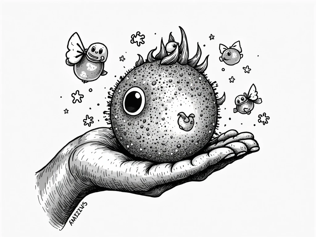Someone was holding a small heart-shaped pin in his hand。, holding a pudica pose, Hand drawn digital art, sits on a finger, Little people look, hand - drawn 2 d art, cute little creature, Small Fire Phlegm, sitting on man's fingertip, ! holding in his hand !, ??? named finger, forming a heart with their necks