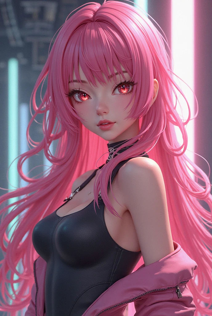 a close up of a woman in a black outfit with pink hair, extremely detailed artgerm, ig model | artgerm, seductive anime girl, style artgerm, 8k high quality detailed art, artgerm. anime illustration, style of artgerm, artgerm and rossdraws, artwork in the style of guweiz