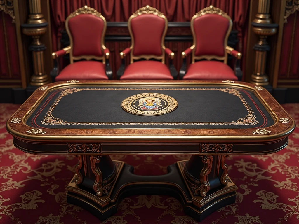 make me a card table like in a casino with Eternal team in the middle