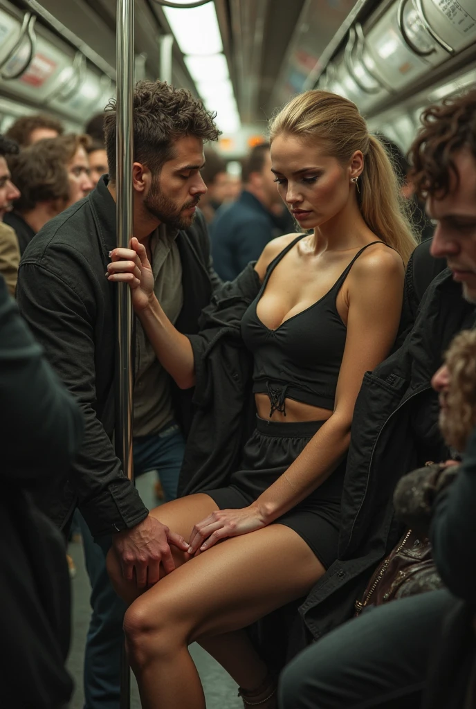 cunnilingus in public transport, young brunette, naked, schoolgirl, sexy girl, schoolgirl в короткой юбке, without underwear, legs spread wide, white panties under the skirt, Hand under pantiesфутфетиш в общественном транспорте, young brunette, schoolgirl, sexy girl, schoolgirl в короткой юбке, without underwear, legs spread wide, white panties under the skirt, Hand under panties, put her legs up on the seat, Kyiv Metro, vagina close up, lick pussy