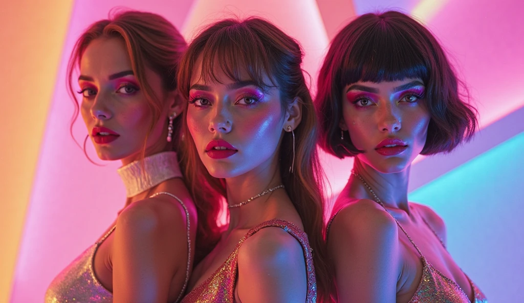 Create an image where Taylor Swift appears, Dua Lipa and Olivia Rodrigo