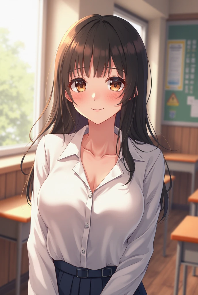 (masutepiece:1.5)、(top-quality:1.5)、(16k wallpaper:1.2)、(Photorealsitic:1.2)、(ultra-detailliert:1.2)、(超A high resolution:1.2)、super-detaild skin、Detailed and clean eyes、(Multiple men:1.3)、(Woman Grabbed by Man:1.2)、Natural Color Lip、white gym uniform、(Dark blue high-leg bloomers:1.3)、An 18-year-old woman、Semi-long black bob hair、large full breasts、Red cheeks、Shy smile、In the classroom of the school