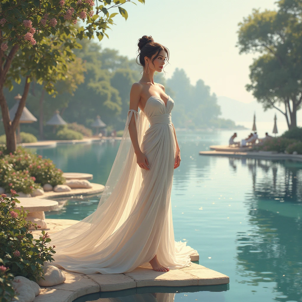 , cute, sweet, sexy, Water Play, waterfall, Immerse in water, Get wet, Princess, upscale, palace, Gorgeous. 