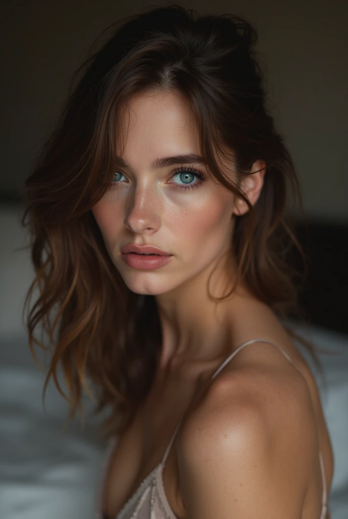 pretty of , cum in the face, slender figure, photo taken from above, face detailed, gorgeous eyes, long eyelashes, cute expression, cozy living room, photorrealistic, 4K, naked without clothes
