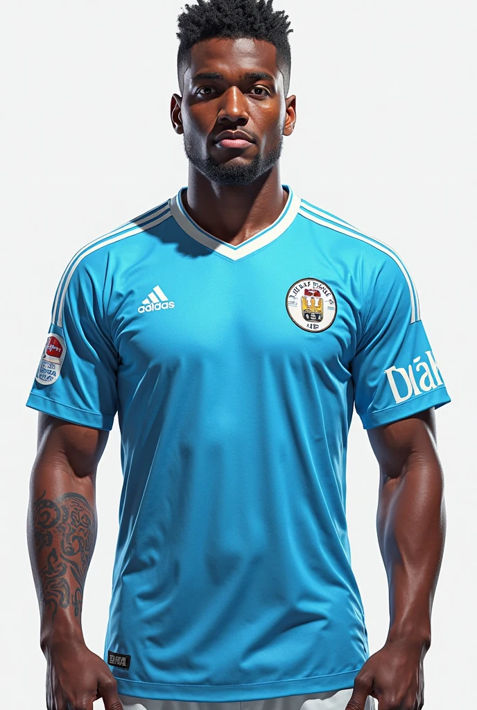handsome man,barba,upper body portrait,orange sweater,White background, soccer player with number 10