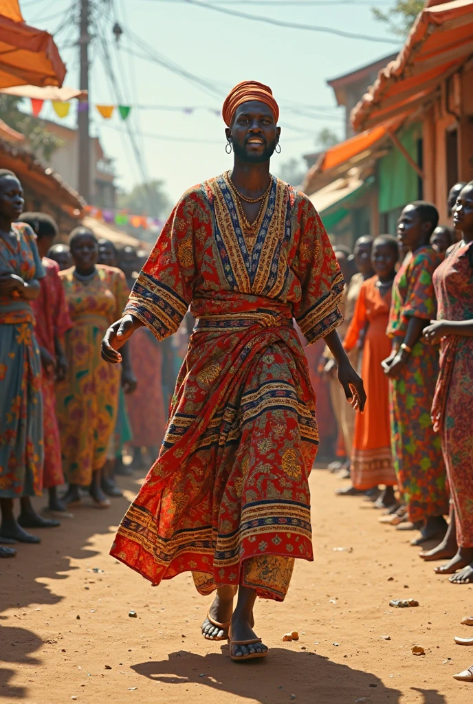 African old dancing on the street
