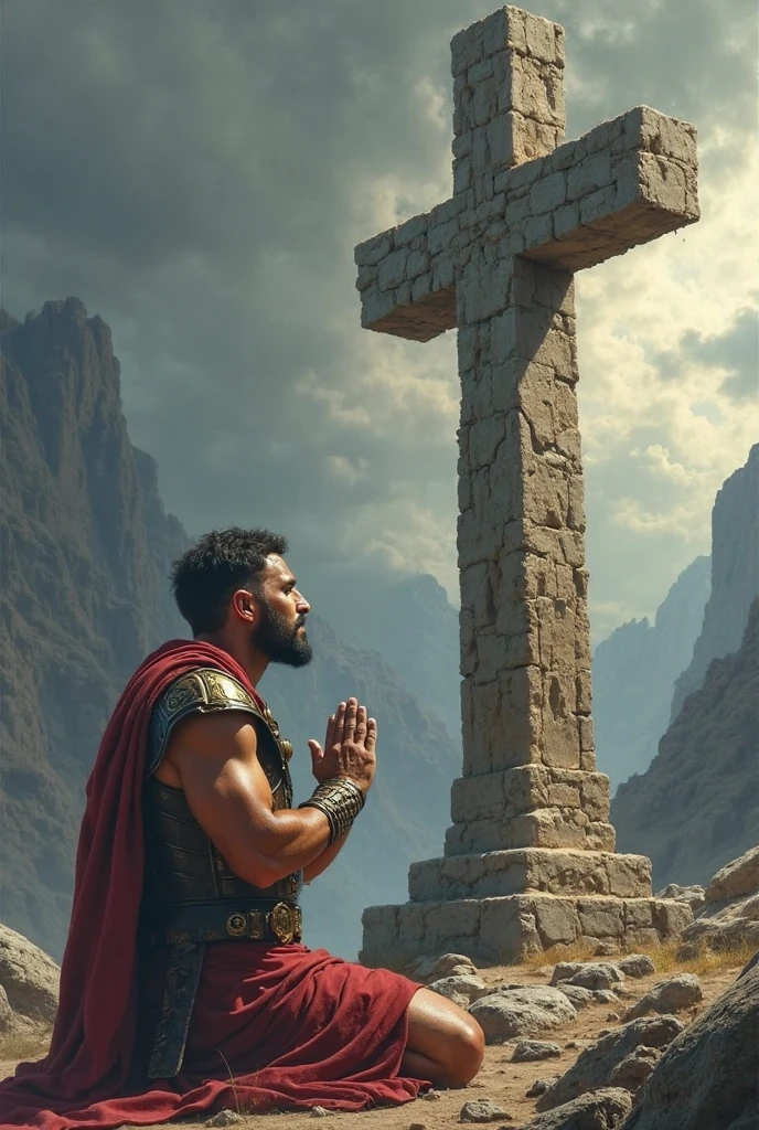 A man holding the world&#39;s heaviest weight the cross 