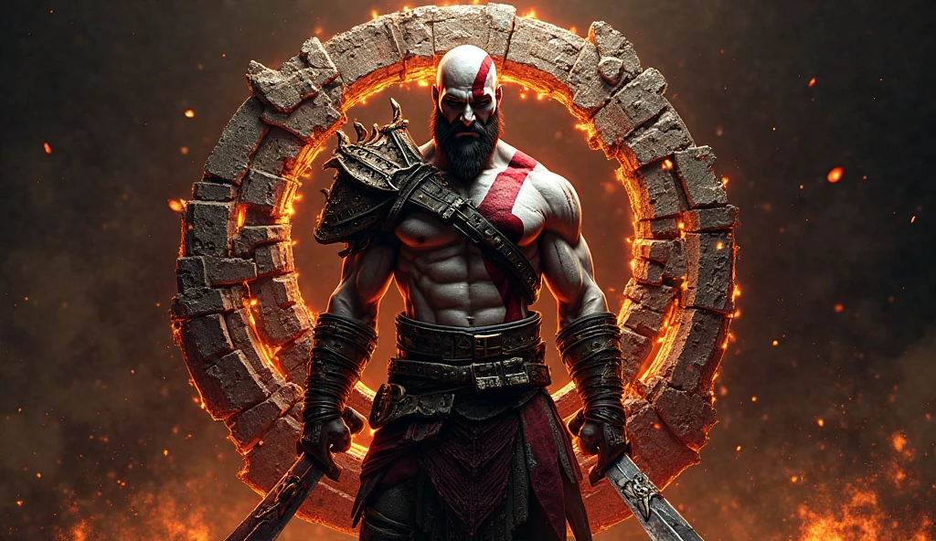 kratos from god of war 2, intricate digital art 4k, inspired by greg rutskowski
