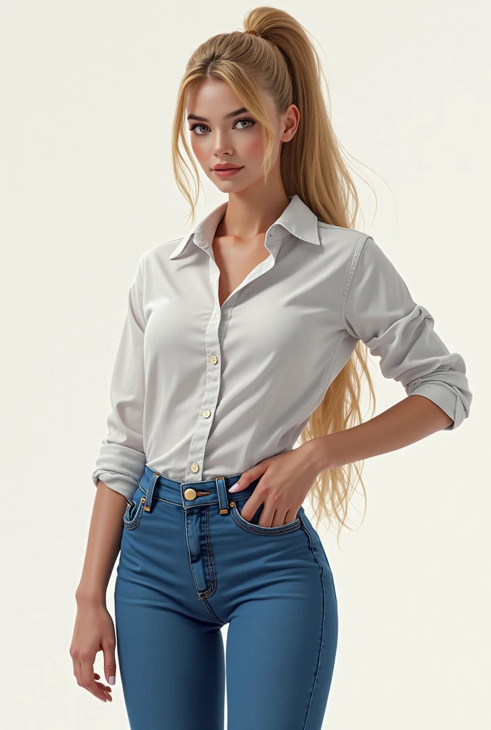 European woman, closeup, sandals, (shirt), pants, (skyscraper window), [ZM_elena:ZM_vilde], wide shoulders, perfect face, (contact iris: 1.1), pale skin, skin pores , depth of field