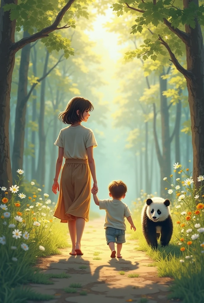 The dog was sitting in the girl's hand, the girl was sitting on the tree and the tree was in the boy's hand