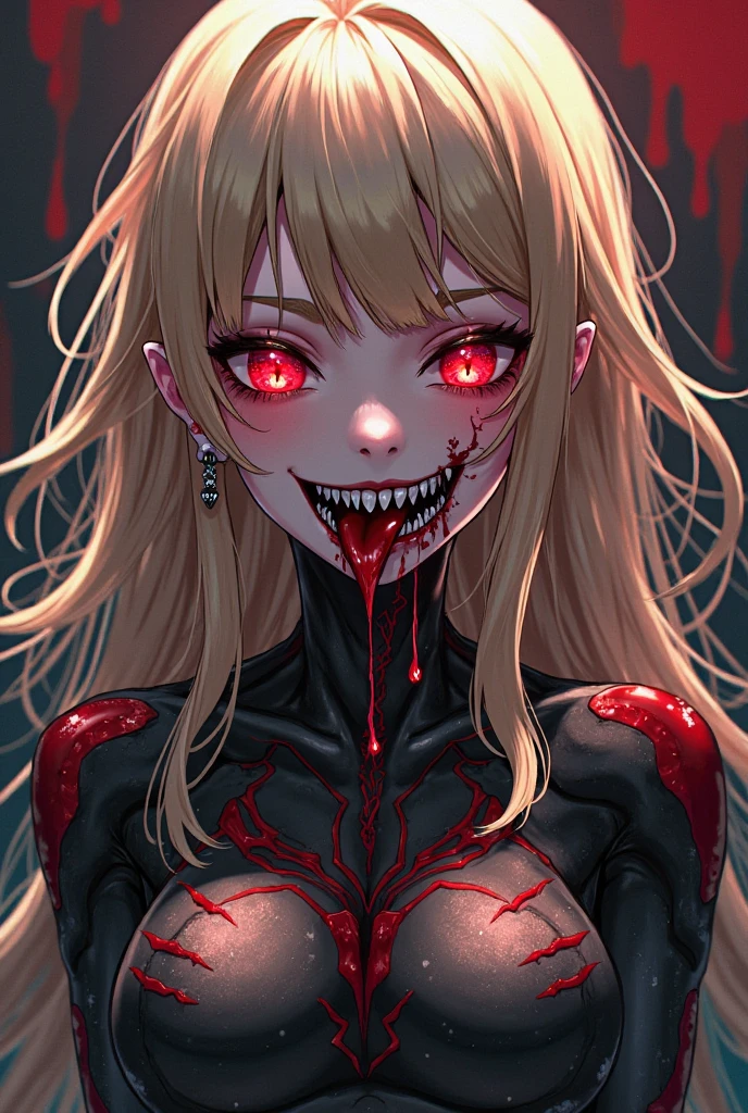(((Nsfw, Vulgar))),wet-on-wet oil painting depicting a dark angel, a semi-realistic full body portrait, blood on the angel face,, red eyes, gorgeous painting, breathtaking, semirealistic, beautiful colors, evil, beautiful red eyes, detailed textures, massive blackdark feathers, blood, white hair, evil grin, evil smile
