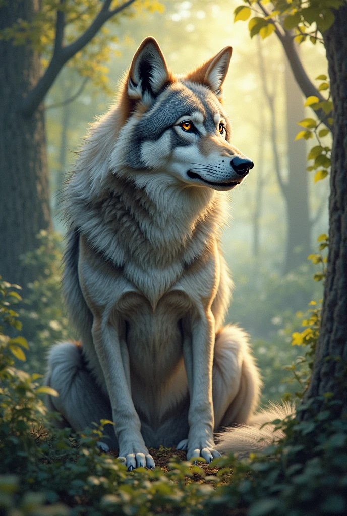 Pooping wolf
