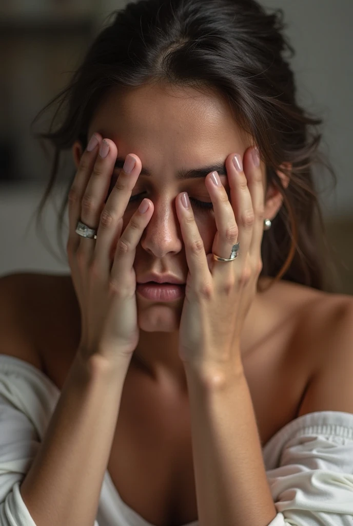1girl, 3 boys,, 1girl fuked by 3 boys, white skin boys and girl, beautiful girl, crying the girl, without dress, in bedroom, 3 penis in girl ass, realistic pic