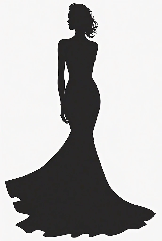 A silhouette for a round dress