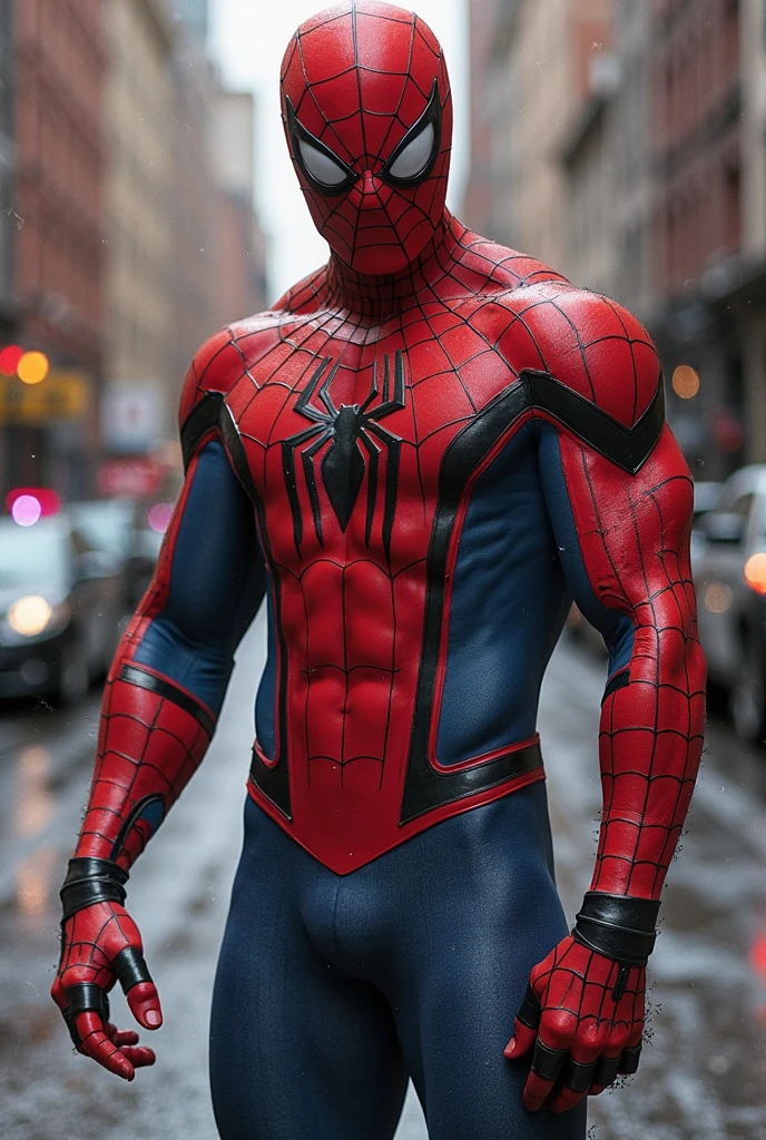 Young Korean boy in a detailed Spider-Man costume., Red and black color scheme :: Highly detailed, แมงมุมที่มีHighly detailed, ดวงตาที่มีHighly detailed, นิ้วที่มีHighly detailed, Take the whole body, Quiv haircut, dynamic poses, Look at the camera, Detailed parts of the face, Manly, nighttime, city scenery, city lights, Detailed city roof background, Monk sex, perfect anatomy, Symmetrical body, Asia, 19 years old, realistic, human skin, short hairstyle, handsome chad chin, handsome, sit, open legs, charming, Be a man, sexually charming, human skin, (Make eye contact), charming, Big hip pants, very good, depth of field, perfect composition, in the middle