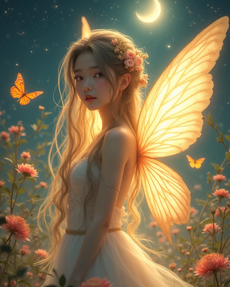 1girl, solo, full body, (masterpiece:1.21), (best quality:1.2), colorful, (illustration:1.2), (cinematic lighting:1.1), (naked:1.21), (spread legs:1.1), nsfw
In this whimsical and fantastical garden, the scene is illuminated by a rainbow of (colorful fireflies), dancing and fluttering in the air. The garden is decorated by a gentle (drizzle), creating a misty and ethereal atmosphere. In the center of the scene, there is a single girl, an extremely delicate and beautiful girl, with cute features and an innocent expression. Her long hair is flowing with the wind. She naked, spread legs, highlighting her delicate curves.

The lighting is very delicate and beautiful, creating a soft and warm glow that highlights the water, making it sparkle like diamonds. The finest grass is also illuminated, creating a lush and verdant carpet. The garden is surrounded by colorful flower fields, with blooms of every color and shape. (Colorful butterflies), of every shade and size, can be seen fluttering around the scene, adding to the overall sense of wonder and magic. (look ai viewer),A blush can be seen on her nose, and her mouth is slightly open, adding to the overall sense of innocence and youthfulness. Falling petals can be seen floating around her, adding to the overall sense of romance and beauty. A gentle wind is blowing through the scene, making the leaves rustle and the flowers sway, adding to the overall sense of movement and life. This is a scene of pure wonder and magic, filled with color and beauty, where the viewer can lose themselves in the enchanting and captivating world.