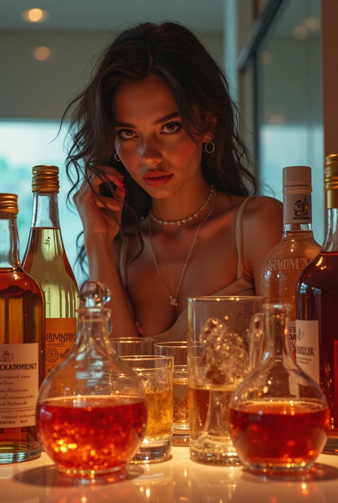 sexy woman drinking