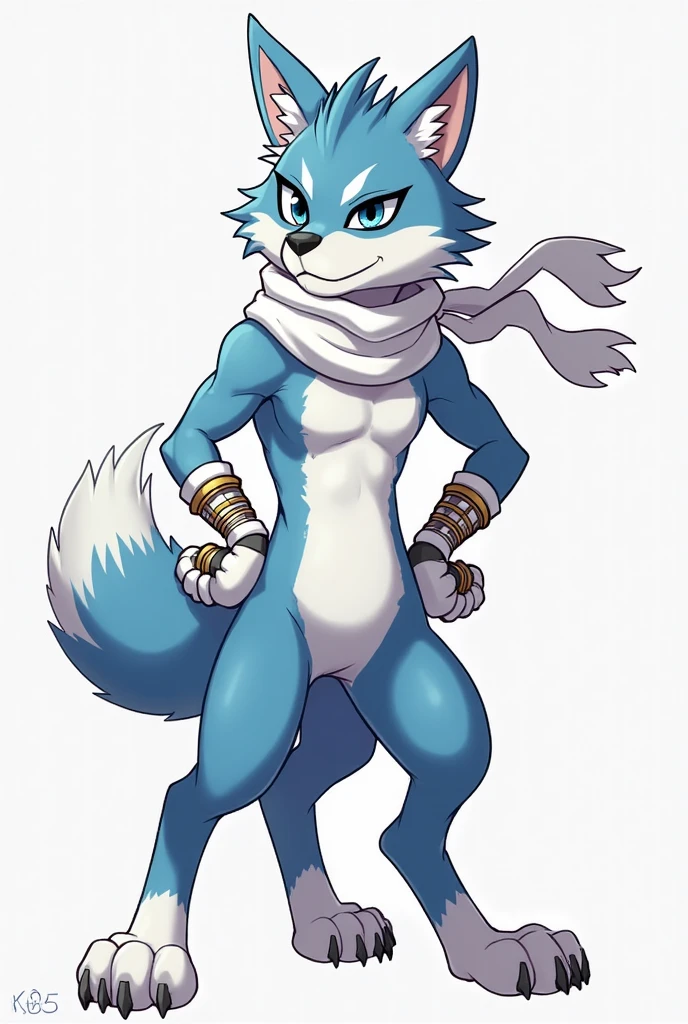 Sexy muscular female sergal, wearing gym clothing