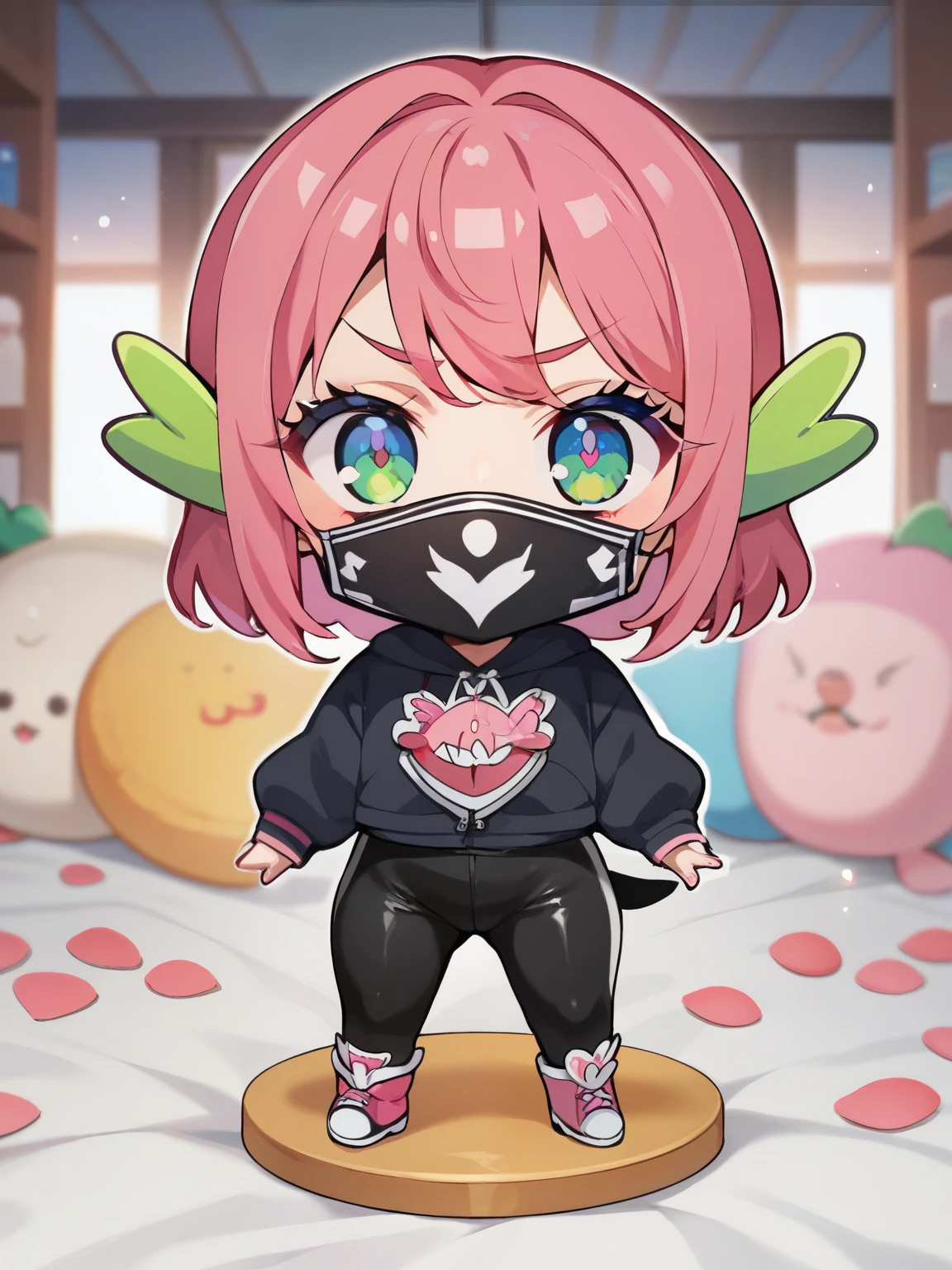 SCORE_9, SCORE_8_ UP, SCORE_7_ UP, SCORE_6_ UP, Anime,nsfw, Uncorrected ,( chibi:1.4), Ultraman . ( high quality )(Gross)Little female solo. full face mask . with her whole body covered in a black bodysuit.. Spike decoration. Pink lines all over the body. crotch. figure that looks just like a martial artist,Pretty Cure style,glitter,fisheye lens,