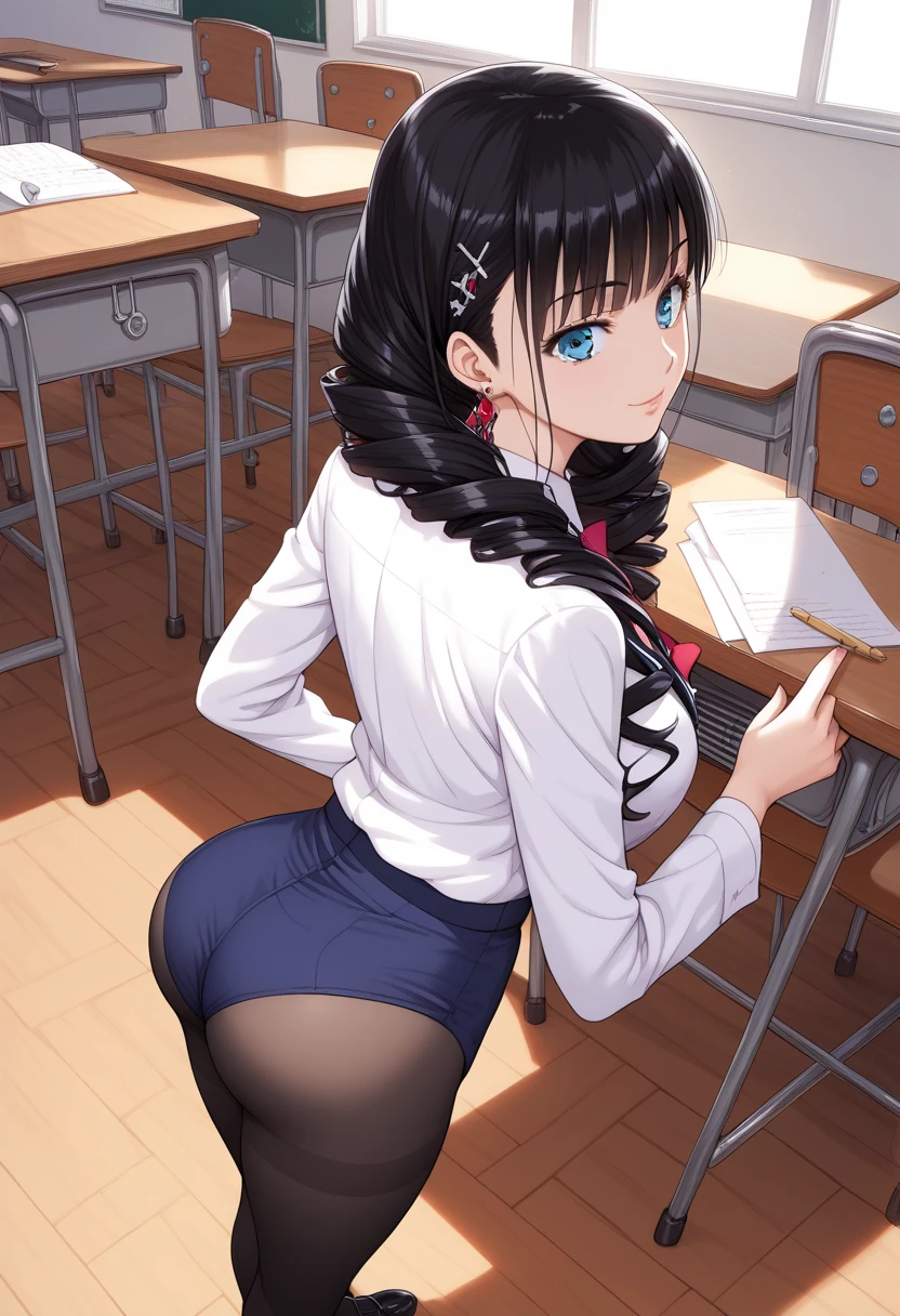 Arab asian woman in skirt and shirt posing in room, a hyperrealistic schoolgirl, of a schoolgirl posing, a hyperrealistic schoolgirl, Cute Schoolgirl, wearing japanese school uniform, dressed as schoolgirl, Realistic Schoolgirl, Bending over, lit from behind, japanese girl school uniform, Bottom Angle, Japan school uniform, Japanese Models