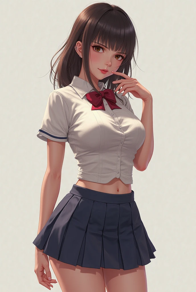 Armpit,cap, Naughty uniform, panty shot,ultra black mini skirt,Japanese,BDSM,super real painting,open legs