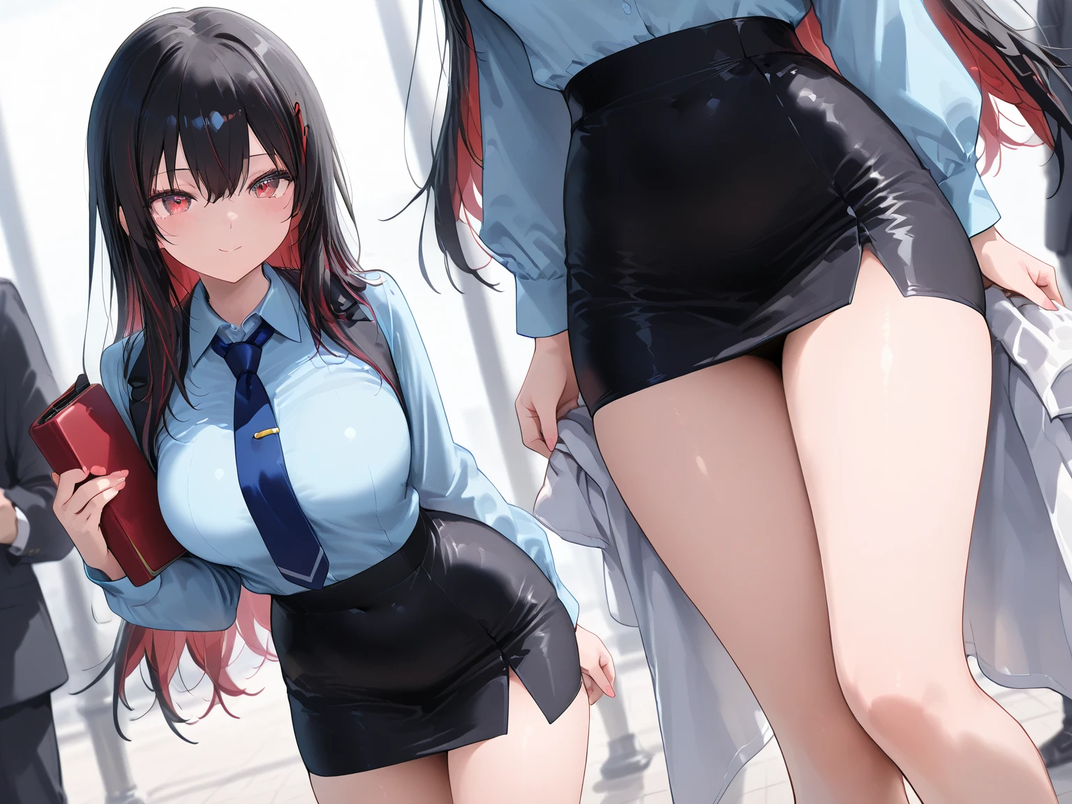 masterpiece, Highest quality, In detail, (5), (beautiful girl), cute, (tits), (group), (multiple), (High school girl lifts her skirt to show her pussy, No panties)