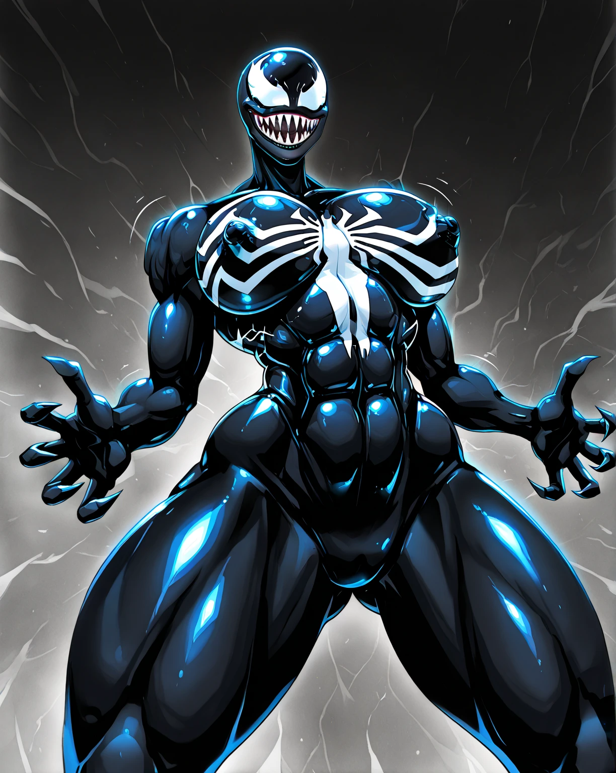 Low angle view,(black symbiote:!.5,melting:1.5),black symbiote latex suit,abs close up,standing,sweat:1, best quality, (((black slime wall background,black slime webs))), muscular male, big muscles:detailed muscle, open mouth,, (by ross ,by null-ghost, by thebigslick, by darkgem, by honovy),cinematic light,