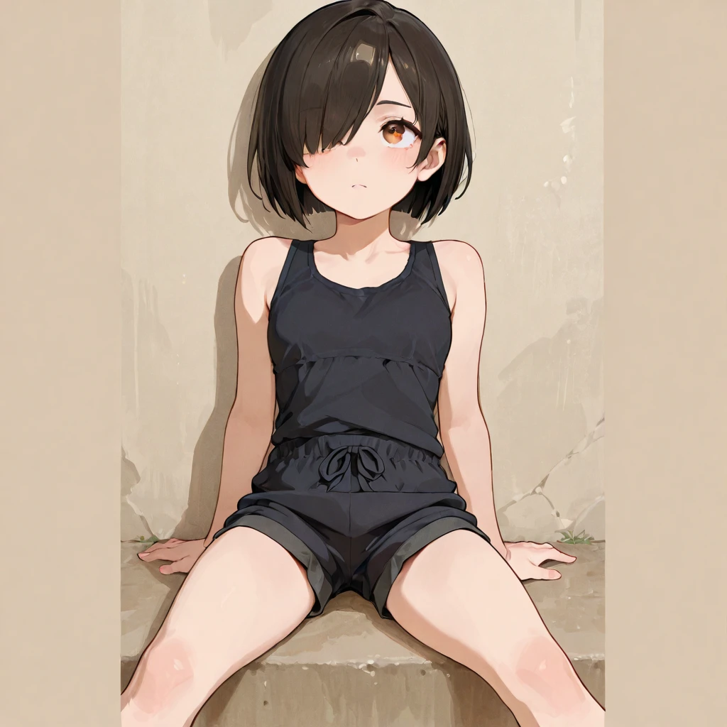 (((masterpiece, best quality, ultra highres, 1 girl, solo, no background))), super detailed skin and face and eyes and finger, beautiful japanese woman, small breasts:1.5, skinny, light brown hair, white background, very short pixie hair, cowboy shot, Generate with illustrations, Various expressions, Various poses, Please draw the entire character within the frame, ensuring that the head, arms, and legs are not cut off. The background should be simple, with the character positioned centrally, outline, anime, 2d, boyish, tiny micro sexy body suit, M legs, spread legs, embarrassed, Cross-legged sitting,
