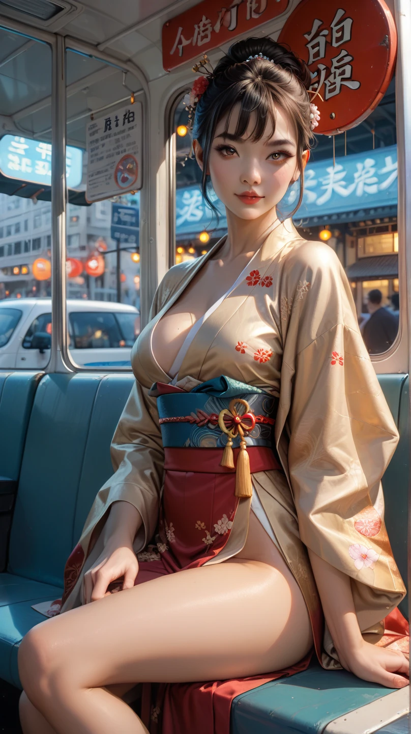 (((16 year old very cute extreme exhibitionist girl wearing transparent floral yukata on crowded train))), (((90 year old man in tuxedo behind puts his hand on her waist))), ((((, no-bra)))), (((Huge breasts :1.1))), ((cleavage, Exposed breasts, Exposed crotch, Exposed lower abdomen, exhibitionism, exposed shaved pubic hair)), Best quality, masutepiece, hyper HD, (Photorealistic:1.4), RAW photo, (perfect body type), (Slim:1.3), Dynamic pose, (((Full-figured :0.9))), Solo, drooping chest, uniform, Have on the street, deep shading, Unobtrusive, Cold light 12000K, Beautiful detailed sky, Detailed Tokyo Street, Highly detailed face and skin texture, Detailed eyes, Realistic eyes, Beautiful detailed eyes, (Realistic skin), Attractive, 超A high resolution, ultra-realistic realism, Highly detailed, (((exhibitionism))), ((she is soaking wet)).