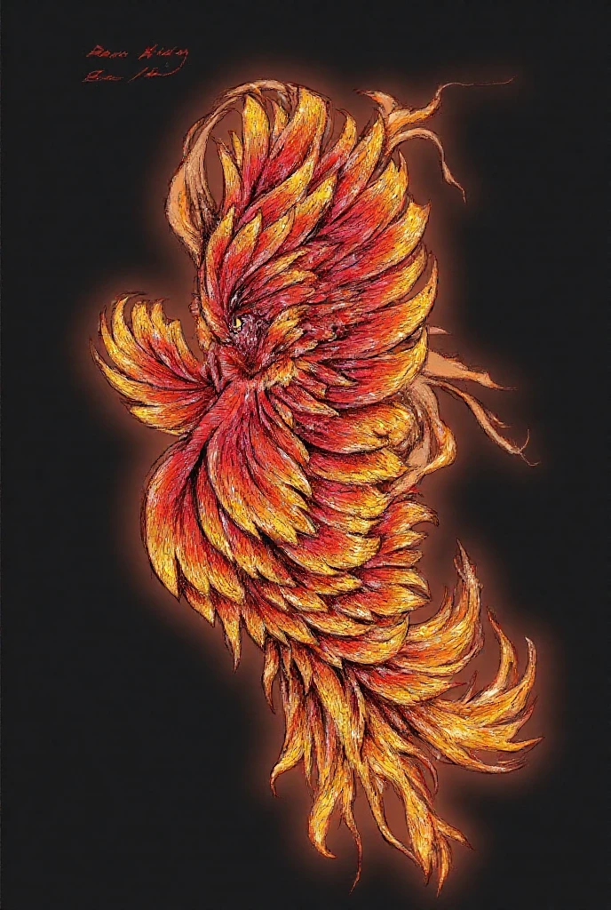 Back Tattoo, a highly detailed tattoo of a phoenix on a woman's back, intricate phoenix feathers, stunning details, realistic skin textures, dramatic lighting, cinematic composition, dramatic contrast, glowing eyes, powerful dynamic pose, moody dark colors, intricate ornate patterns, photorealistic, 8k, best quality, masterpiece