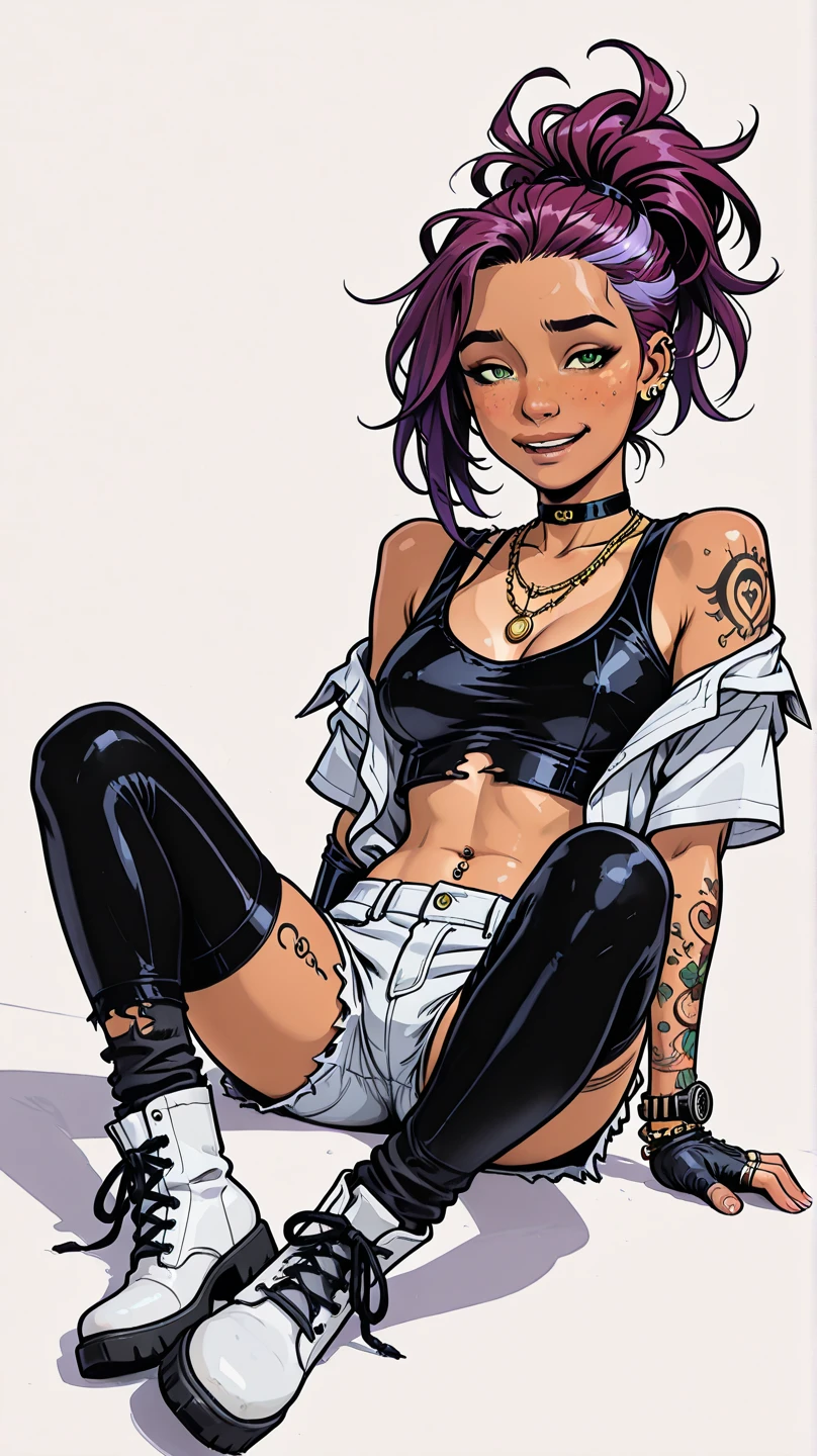 a cartoon of a woman with tattoos on her body lying in bed, beautiful comic book art, cartoon artwork, cartoon artwork style, cute art, comic book art style, artgerm e rossdraws, comic book art, trends in deviant art, comic book artwork, by Eddie Mendoza, Ross Draws 2. 5, Lois van Baarle e Rossdraws, comic book style art, 8K