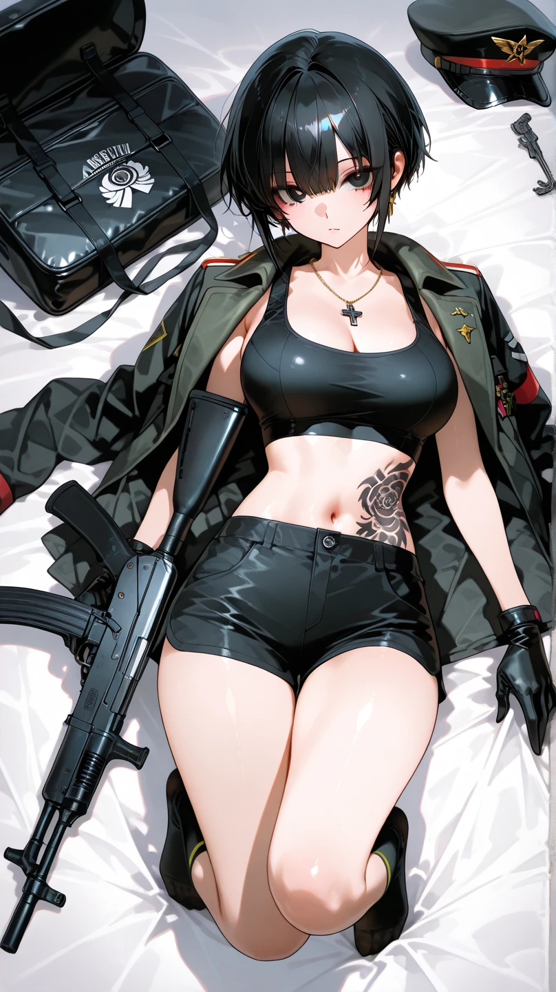 Sexy girl nipple,Tattered bikini,Armageddon,With a gun in his hand,gigantic cleavage breasts,slim toned body,high-definition picture quality, --auto