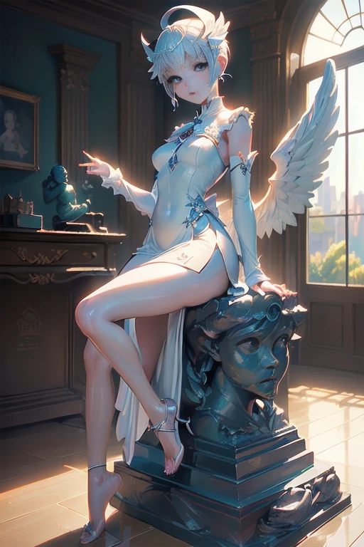 Fantasy World、Take Off、fly in the sky、(((((Huge angel wings flapping))))),(((((((Clothes are torn and breasts are visible))))))),(((Body bound in chains))),Short Hairstyles、Full moon night、Cherry Blossoms at Night、((((wedding)))),bride、((Church stained glass))、((Long skirt))、pipe organ、((Reaching out))、((((Throwing bouquets))))、(((((((Pure white wedding dress)))))))、(((((((Wedding dress ripped to shreds))))))),(((((Fisheye Lens)))))、((((Super huge breasts))))、(((Plump thighs)))、(((Rem from Re:Zero)))、looking at the camera、High qualityHigh quality、8k、(((((Full body description)))))、Chest、Fantastic、looking at the cameraで、(((Cherry blossoms fluttering down)))、Red carpet、Very tall、((Torn knee-high socks))