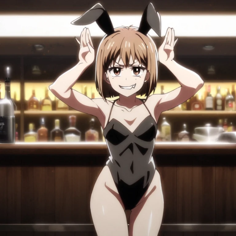 highest quality, masterpiece, Haibara_pity,1 shota, Brown Hair, One girl,Surprised,blush,leotard、Collar with chain、Riding a wooden horse、Butt、Restraints