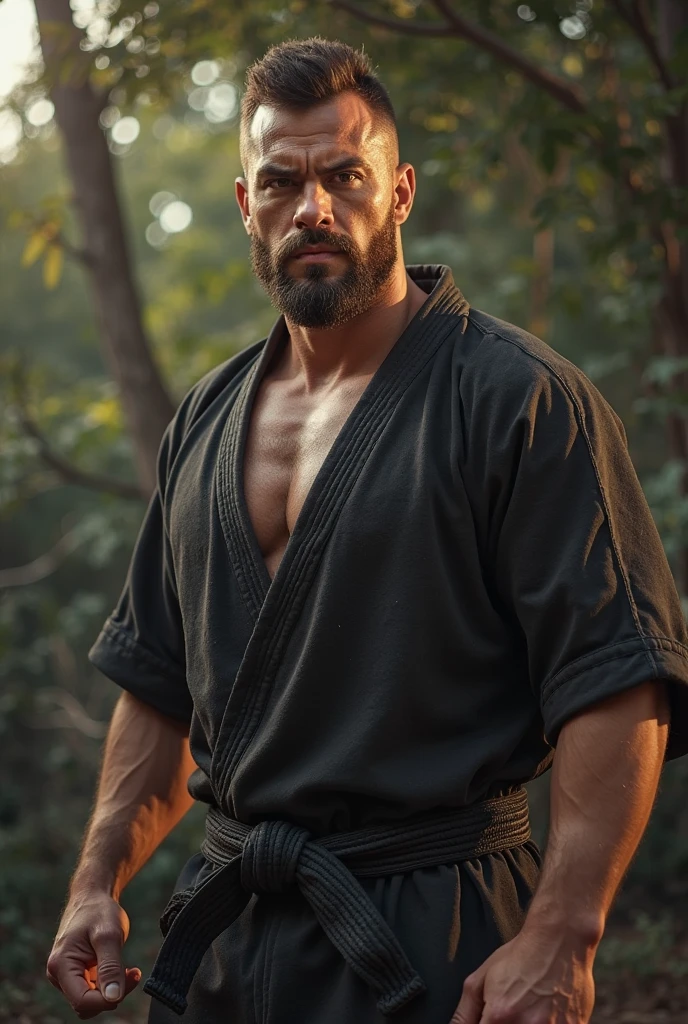 a award winning raw photo of a wild muscular man standing in forest, (40 years old daddy:1.1), 1boy, solo, (red print robe:1.1), (blue long print skirt:1.1), (big shoulders, muscle, stubble, short beard, beautiful eyes:1.3), (chengjianbin:1), (weizhenrong:1), (detailed face:1.3), dynamic angle, dramatic pose, volumetric lighting, (best quality, high res, photorealistic), cinematic lighting, masterpiece, raw photo, intricate details, hdr, <lora:chengjianbin:0.2>, <lora:TurbomaleV7_128:0.5>, <lora:lIg
hanfu_nan:0.7>
