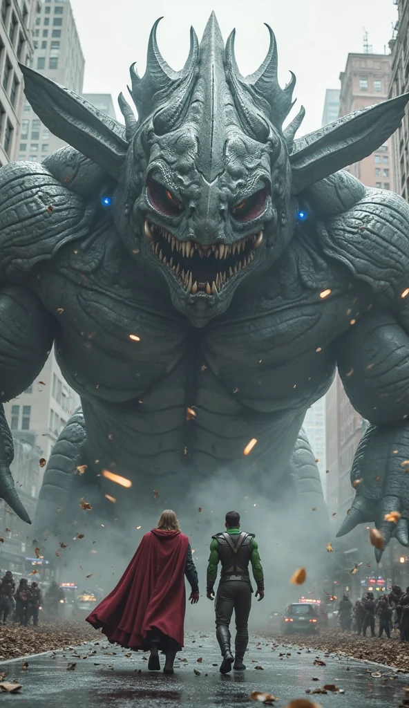 High-quality images　biohazard style　Creatures　　Close call　grotesque　Real　Background: Ruined town