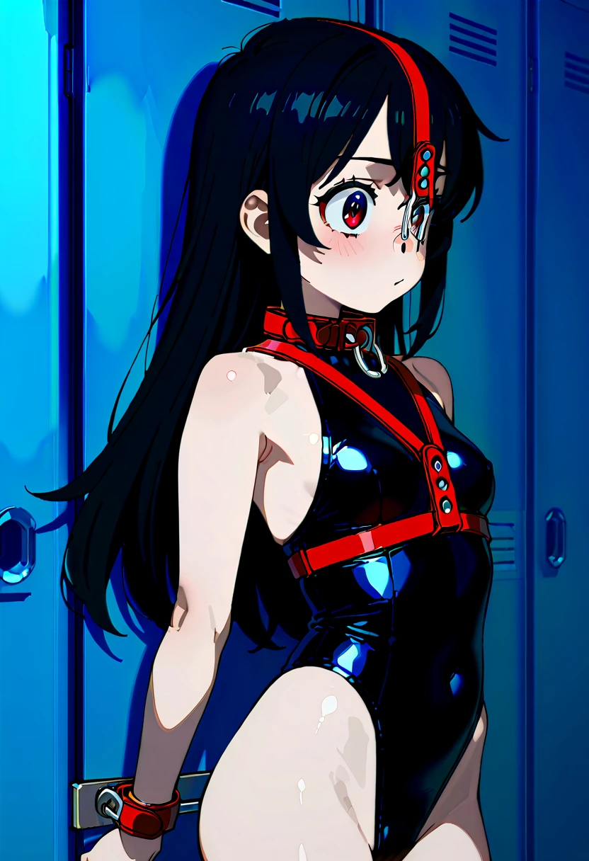 1 girl, NSFW, Yamashiroren,(Mato Seihei no Slave),yamashiro768, clavicle, glowing red eyes,absurd, brainwashing,empty eyes, huge breasts,erasure of emotions, No expression,(black latex tight bodysuit),look away , 全身figure, ((stand up,salute,)),(highest quality、4k、8k、High resolution、must have:1.2)、Super detailed、(reality、realisticです、realistic:1.37)、ticker、hyper hd、studio lighting、ultra definition paint、sharp focus、Physically based rendering、extreme details、Professional specifications、vibrancy and color、blurry、sports portrait、landscape、horror style、anime big breasts、SF、photograph、concept artist、five fingers, perfect body, {{{masterpiece}}}, {{{highest quality}}}, {{super detailed}}, {figure}, {{very delicate and beautiful}},Promoting cost performance、all roles、Canon 5D MK4でphotograph、photograph,