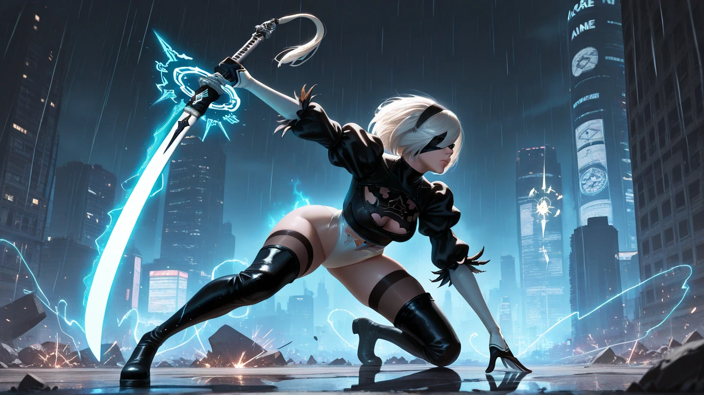 Back female fighting rain