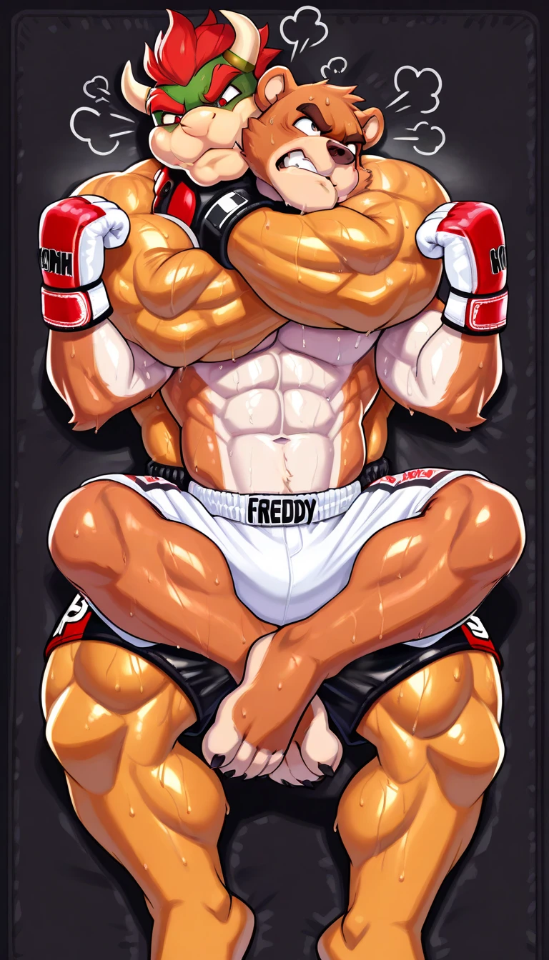 photography, best quality, magnificent background, male focus, tan skin, abs, collar, jock strap, muscle, sweat, 1boy, squat, chest, red, black hair, beard, navel, solo, brown eyes, men's underwear, bump, thighs, muscles, blush, look at the public, tentacles, legs up, white dirty socks, sweat, white male, hand cuffed, from below, bald, baseball cap, socks only, proportionate feet, hairy body, tight body, smaller body, bald, legs spread, skater, sneakers, hairy thighs,